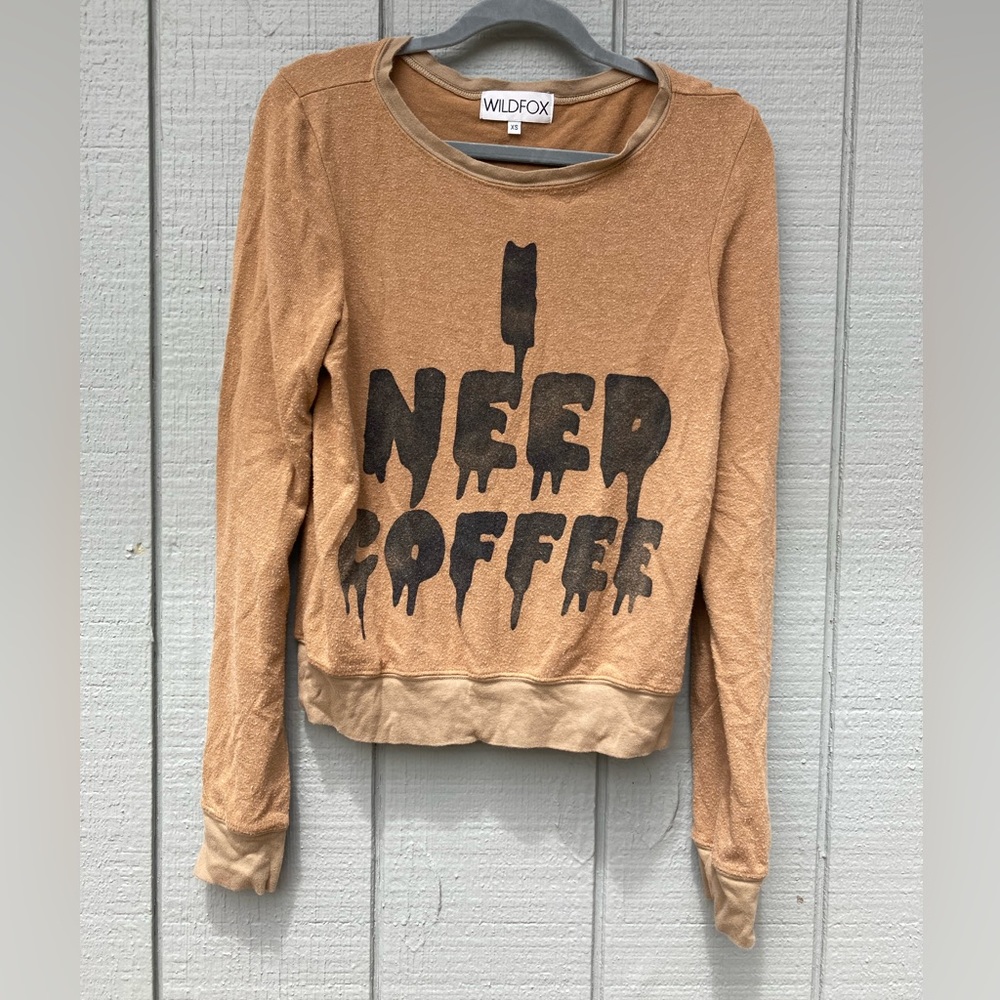 Wildfox “I Need Coffee” Baggy Beach Jumper